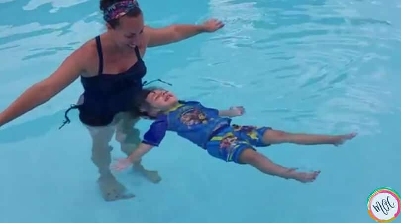 British Swim School- Caroline masters the starfish (back float)