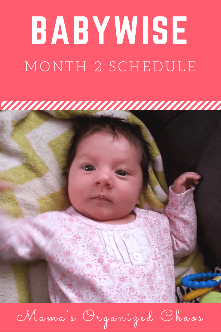 Babywise schedule for baby around 2 months of age. On this page you'll find schedules, information on naps, nighttime sleep, and more!