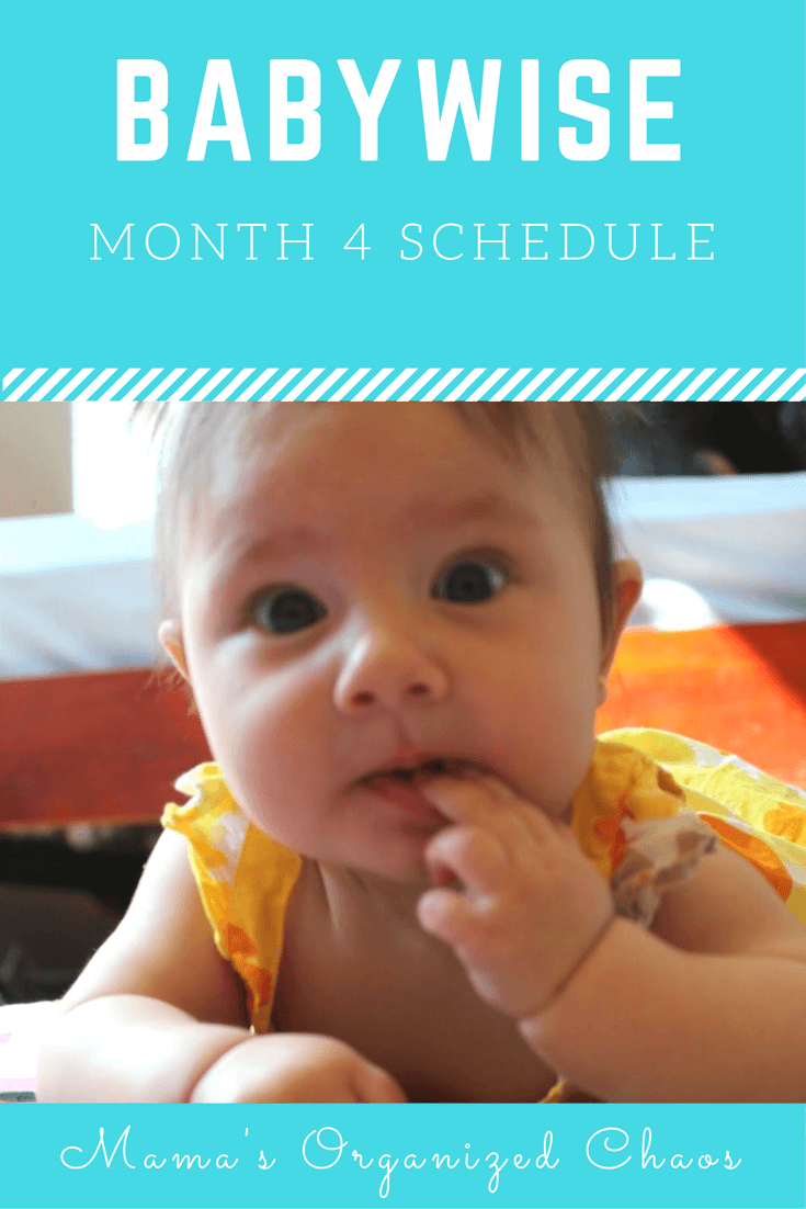 Babywise schedule month 4: for baby around 4 months of age. On this page you'll find schedules, information on naps, nighttime sleep, and more!