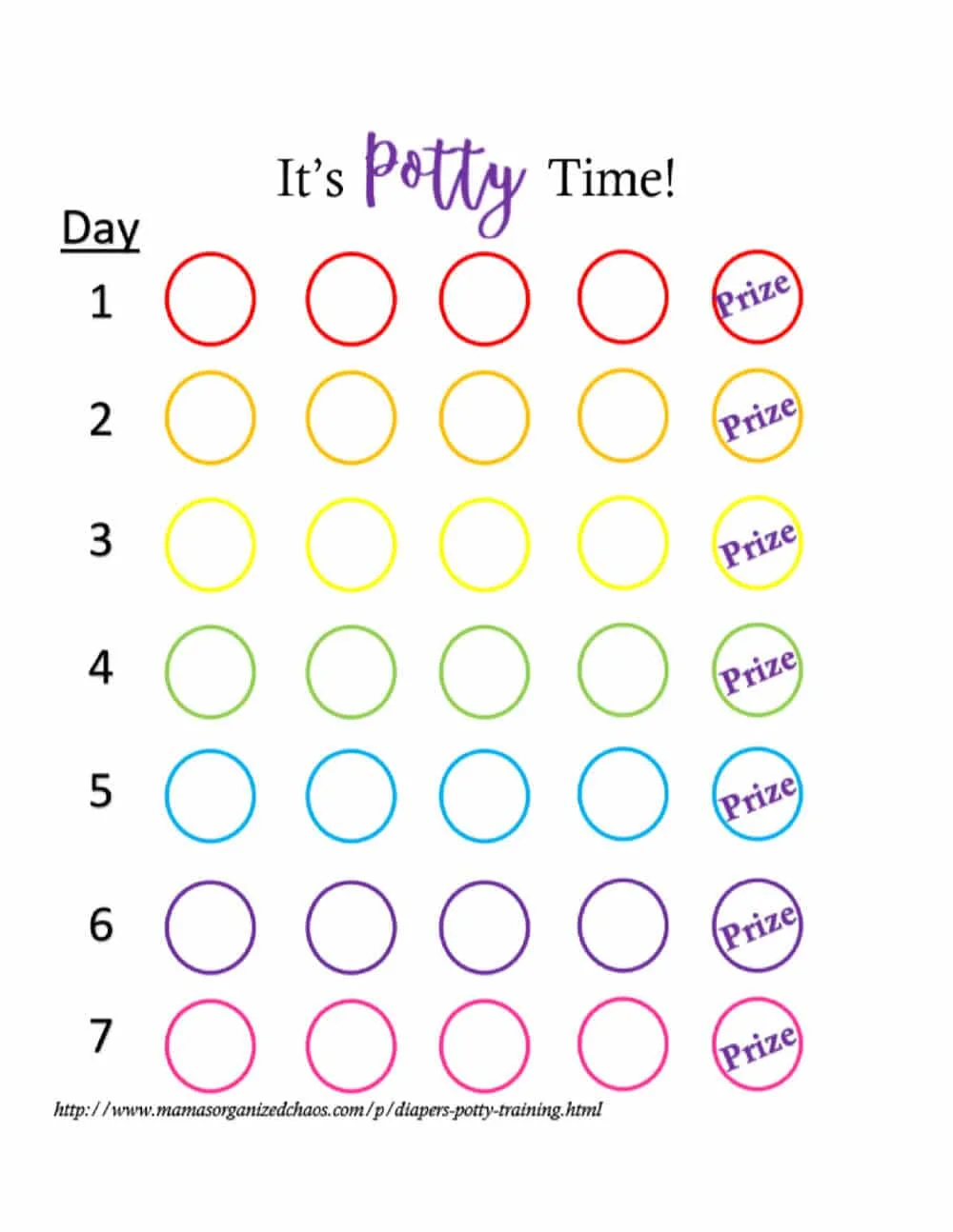 potty training sticker reward chart