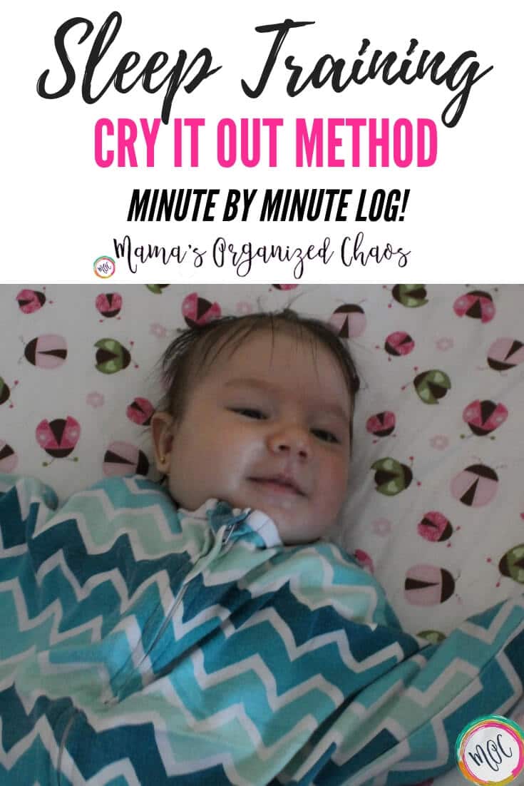 sleep training cry it out method minute by minute log