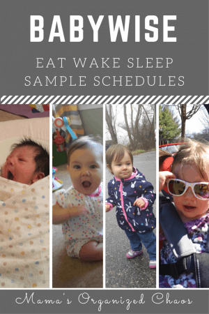 "Babywise schedules eat wake sleep sample schedules" Newborn baby, sitting baby, walking, and talking one year old.