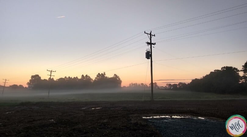 misty morning sunrise