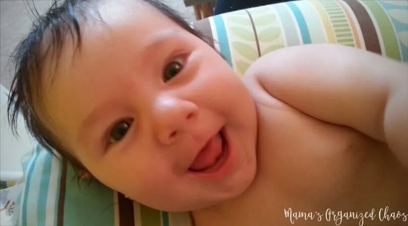 Sample Baby and Toddler Schedules Baby smiling after breastfeeding. Scheduling resources.