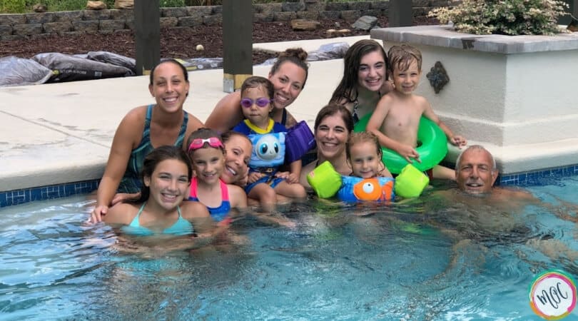 A Season of Thanks and A Growing Family… Our family in the pool on our second family get together.