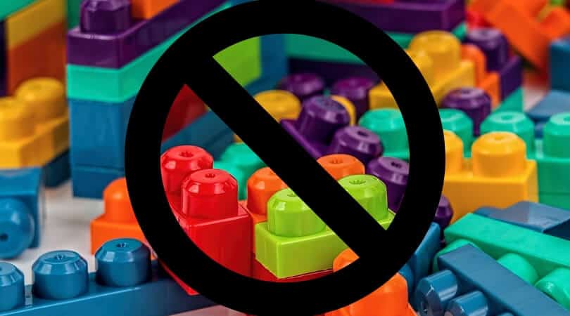 No symbol over duplos... no toys for toddler rest time