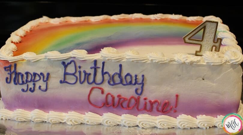 4 year old rainbow birthday cake