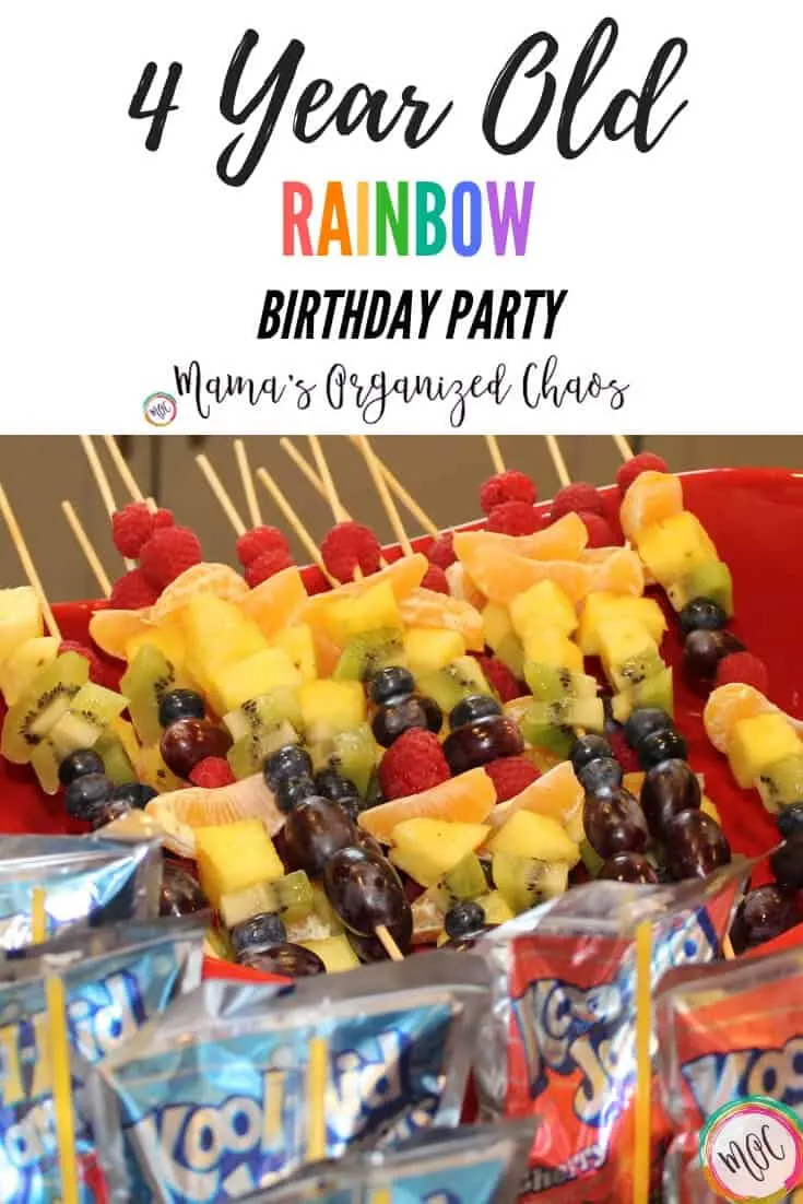 4 year old rainbow birthday party snacks