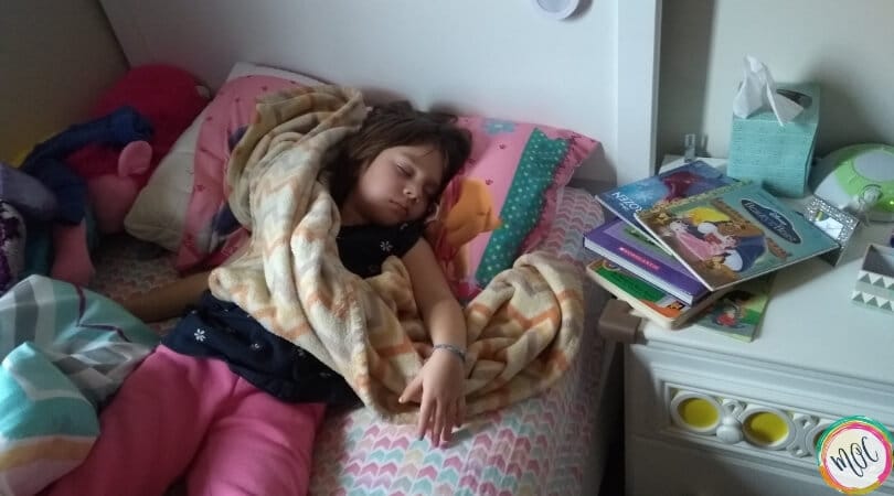 Bedtime Routine With Multiple Children 4 year old sleeping in bed