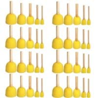 WFPLUS 40pcs 5 Sizes Round Paint Foam Sponge Brush Set Kids Painting Tools Sponge Stippler Set for Painting Crafts and DIY