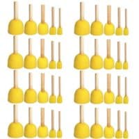 WFPLUS 40pcs 5 Sizes Round Paint Foam Sponge Brush Set Kids Painting Tools Sponge Stippler Set for Painting Crafts and DIY