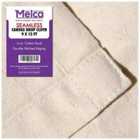 Drop Cloth Tarp Art Supplies - 9x12 Finished Size, Seams Only On The Edges, New Unmarked Fabric, Cotton Duck Fabric - Be Confident You Have The Canvas You Need.