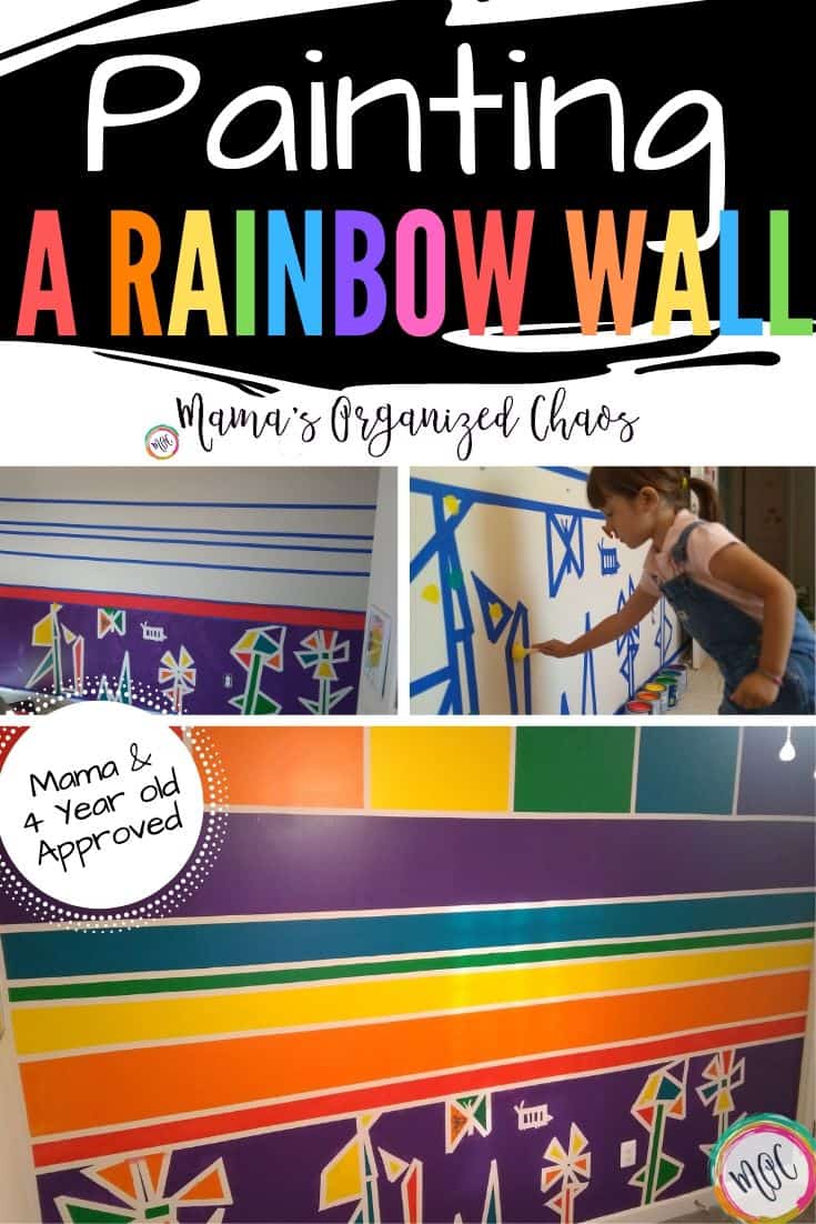 rainbow themed bedroom wall