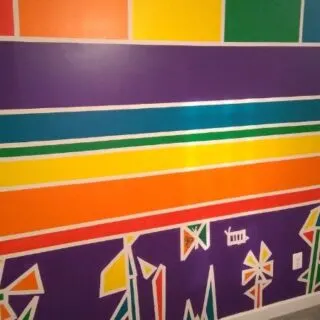 rainbow themed bedroom wall